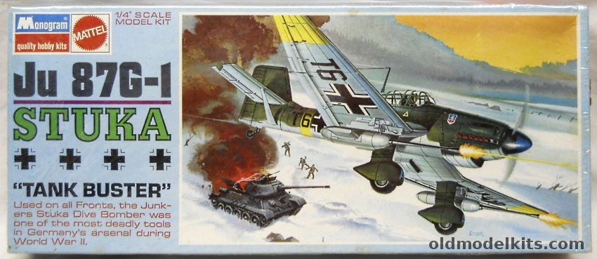 Monogram 1/48 Stuka Ju-87 G-1 Rudel - Blue Box Issue, 6840 plastic model kit